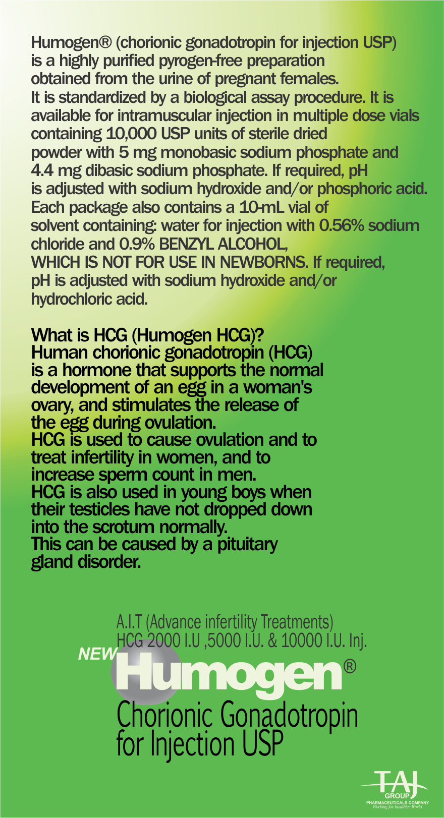 Human chorionic gonadotropin (HCG) - HUMOGEN HCG