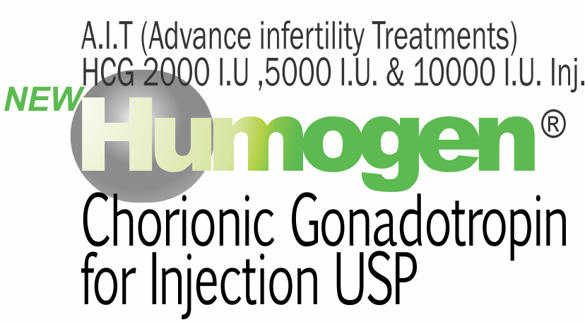 Humogen A.I.T (Advance Infertility Treatments) HCG Chorionic Gonadotropin for Injection USP 2000i.u. /5000i.i. & 10000i.u.