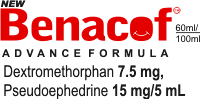 Benacof Cough Syrup (Dextromethorphan + Pseudoephedrine)