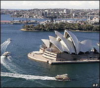 Sydney skyline, including Opera House