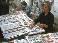 Newspaper stall, Durres, Albania