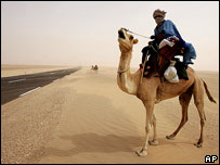Desert road between Nouakchott and Nouadhibou