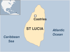 Map of St Lucia
